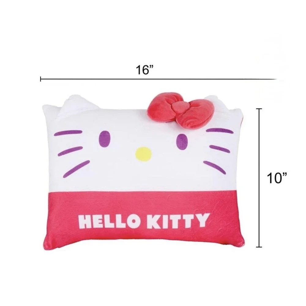 Hello Kitty 2 Piece Character Pillow 10x16 And Throw Set 40x50 New and Cuddly